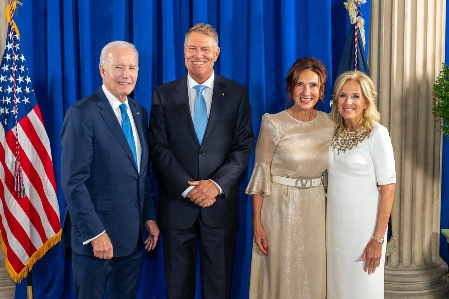 Klaus și Carmen Iohannis, alături de soții Biden, la recepția oferită de președintele SUA