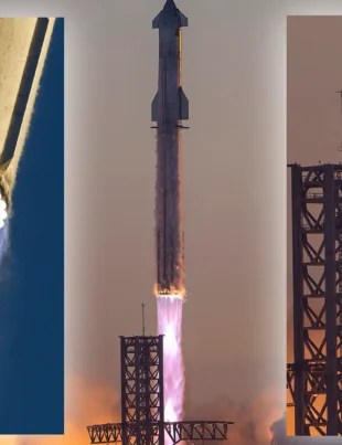 FOTO-VIDEO. Starship oferă imagini uimitoare surprinse în momentul lansării. Cum au format cele 33 de motoare un „mach diamond”