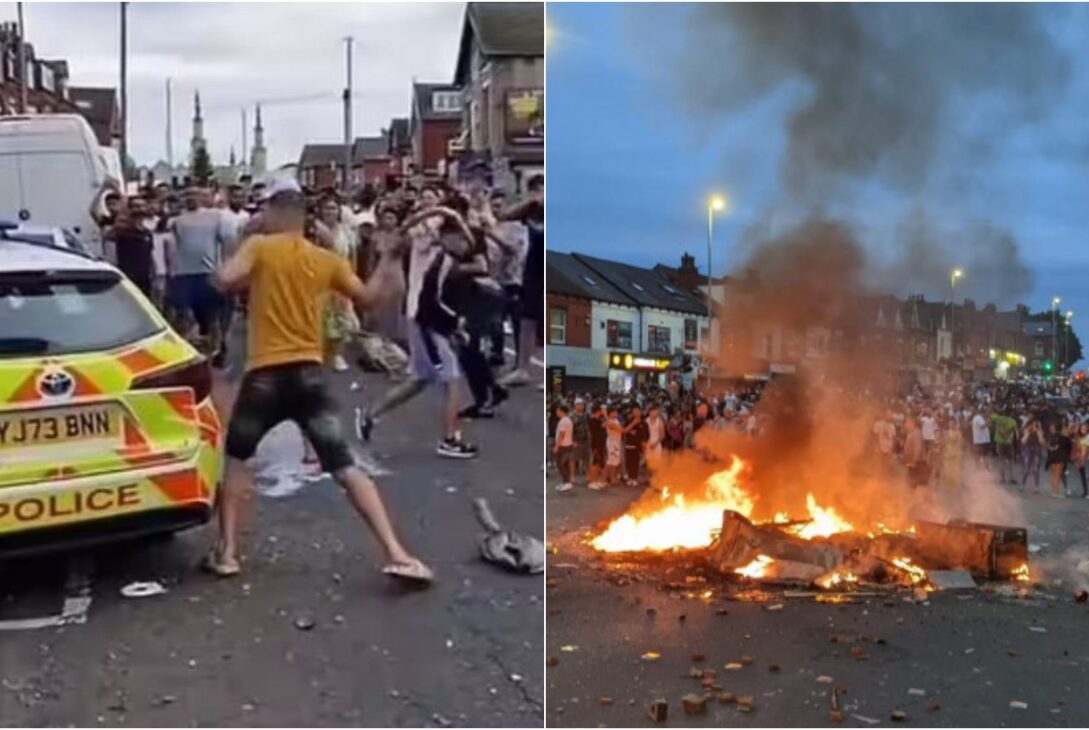 „Rămâne în istorie!” Război între români și polițiști, într-un oraș din Marea Britanie. Oamenii au răsturnat mașina agenților chemați să intervină