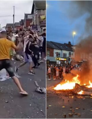 „Rămâne în istorie!” Război între români și polițiști, într-un oraș din Marea Britanie. Oamenii au răsturnat mașina agenților chemați să intervină